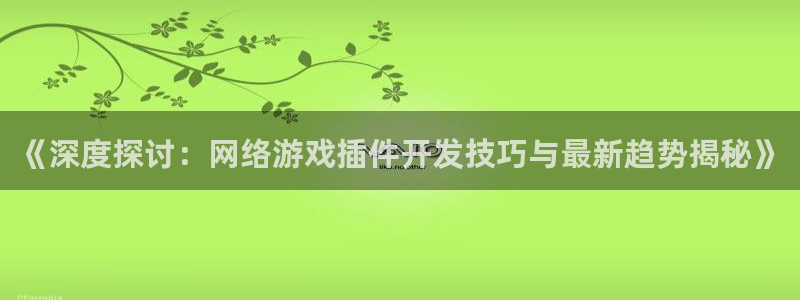 沐鸣登录地址：《深度探讨：网络游戏插件开