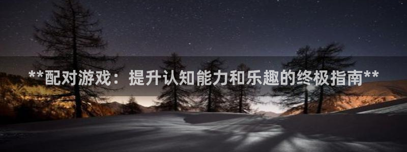 沐鸣娱乐官方平台怎么样：**配对游戏：提