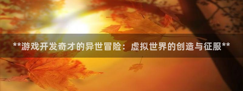沐鸣平台总代理是谁：**游戏开发奇才的异