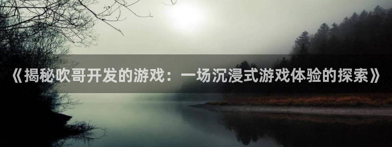 沐鸣娱乐账号怎么注册不了：《揭秘吹哥开发