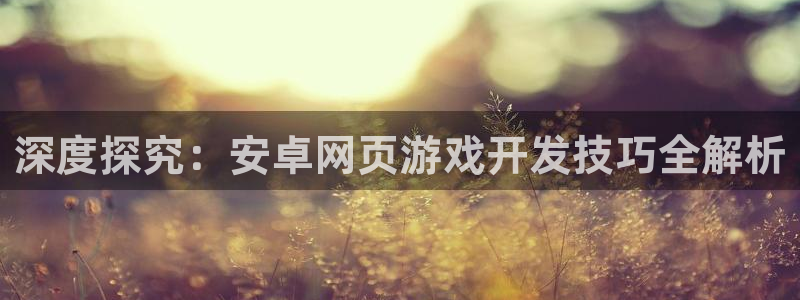 沐鸣在线登录：深度探究：安卓网页游戏开发